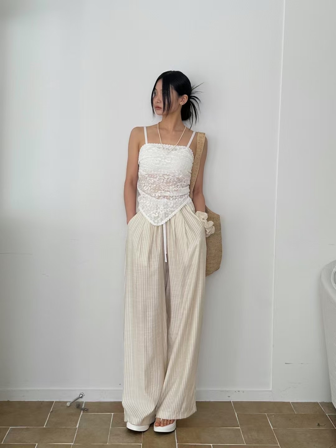 AUTHENTIC-OT韓國代購㊣女士新款熱賣職業25春夏圍巾披肩蕾絲AUTHENTIC圍巾/披肩