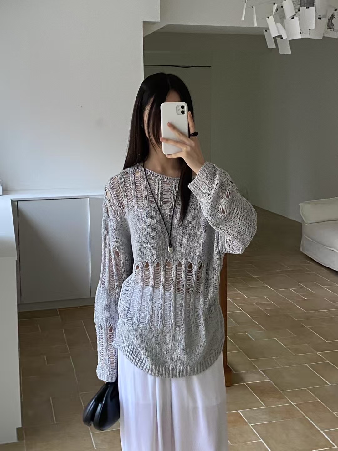AUTHENTIC-OT韓國代購㊣女裝新款真品休閑人氣職業25春夏針織衫AUTHENTIC針織衫