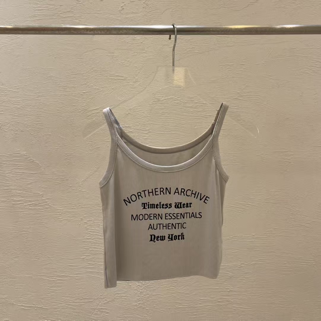 AUTHENTIC-OT東大門㊣實拍女裝新品休閑人氣職業吊帶背心短款AUTHENTIC吊帶/背心圖色2