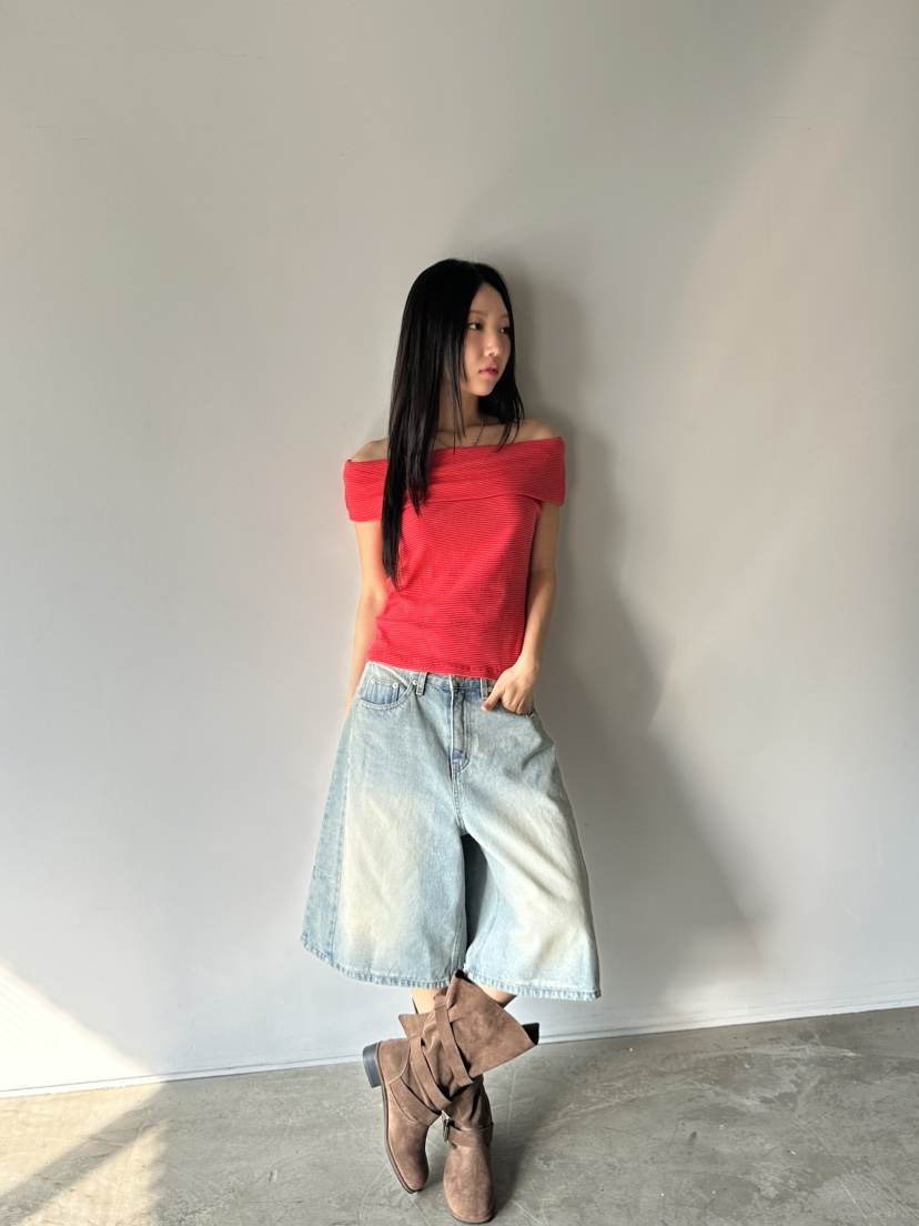 I MFACT東大門㊣直郵女裝新品推薦真品25春夏時尚熱賣T恤露肩I MFACTT恤