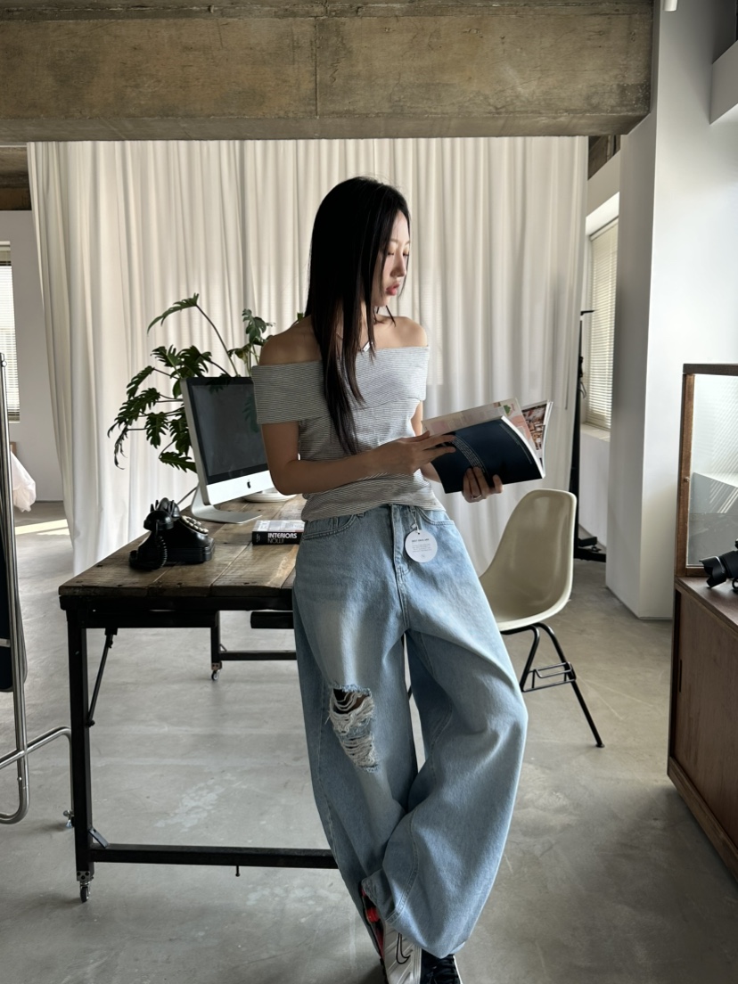 I MFACT東大門㊣直郵女裝新品推薦真品25春夏時尚熱賣T恤露肩I MFACTT恤
