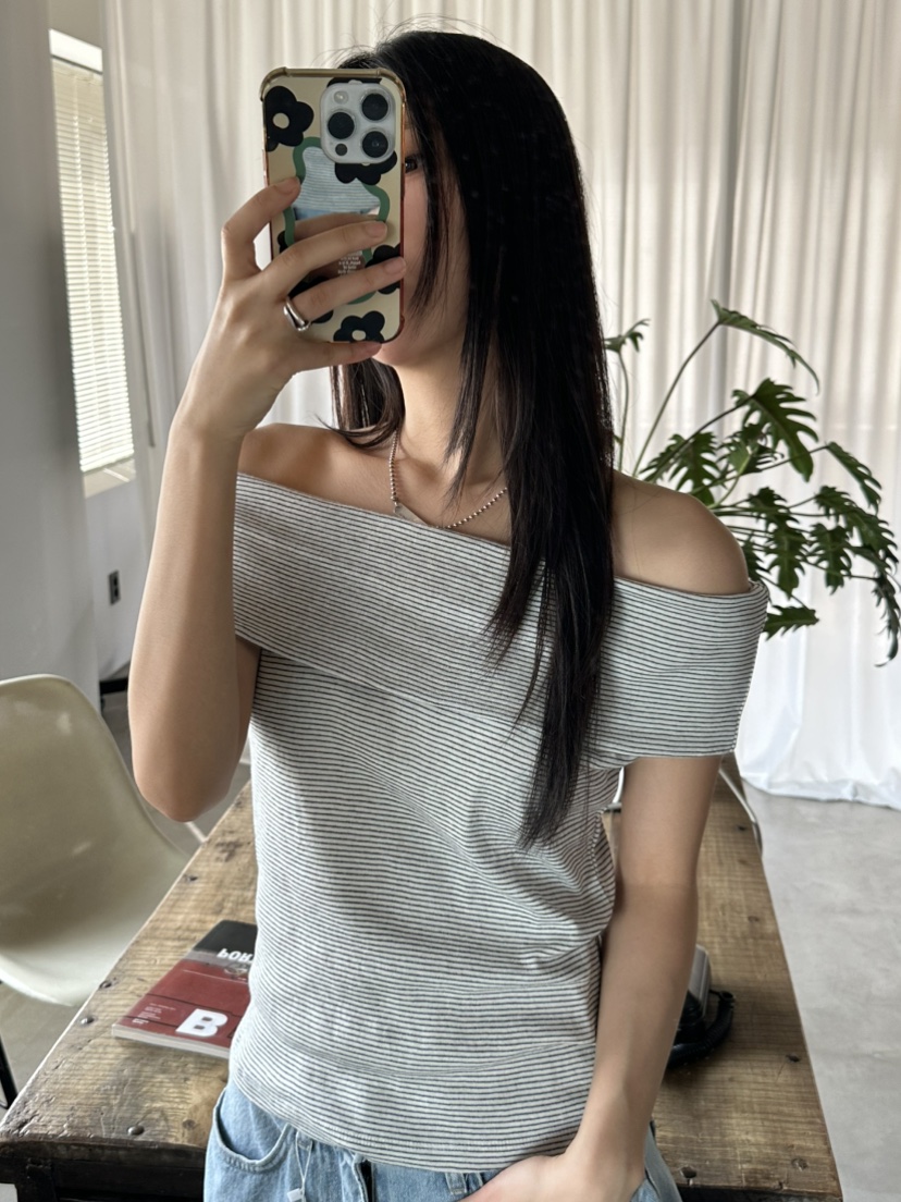 I MFACT東大門㊣直郵女裝新品推薦真品25春夏時尚熱賣T恤露肩I MFACTT恤