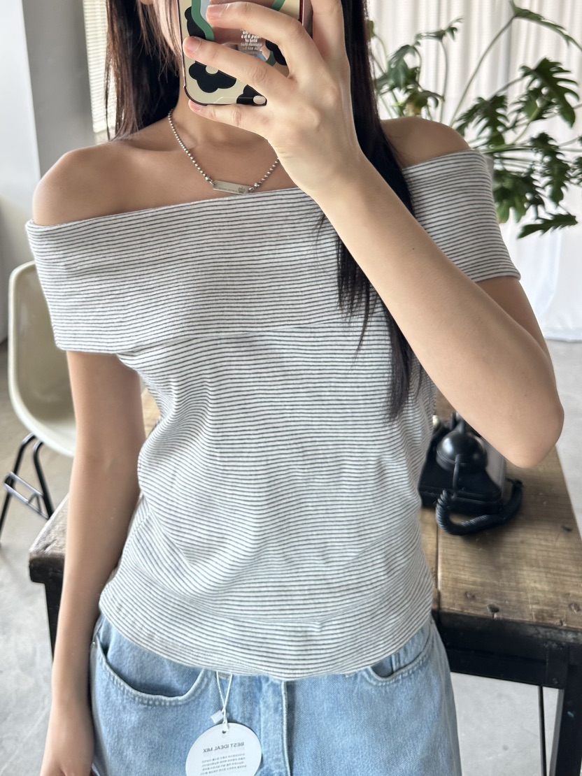 I MFACT東大門㊣直郵女裝新品推薦真品25春夏時尚熱賣T恤露肩I MFACTT恤圖色2
