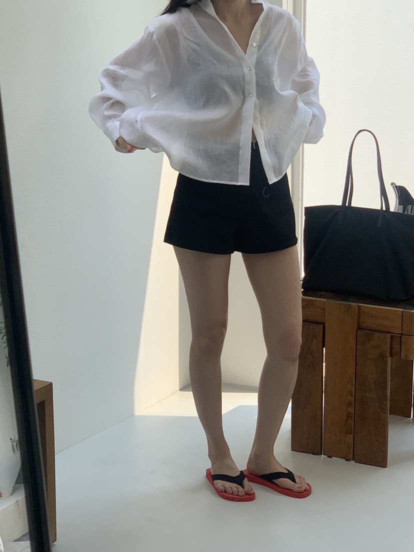 LOGARDEN韓國代購㊣女士新款時尚熱賣職業休閑襯衫蕾絲衫亞麻LO GARDEN襯衫/蕾絲衫