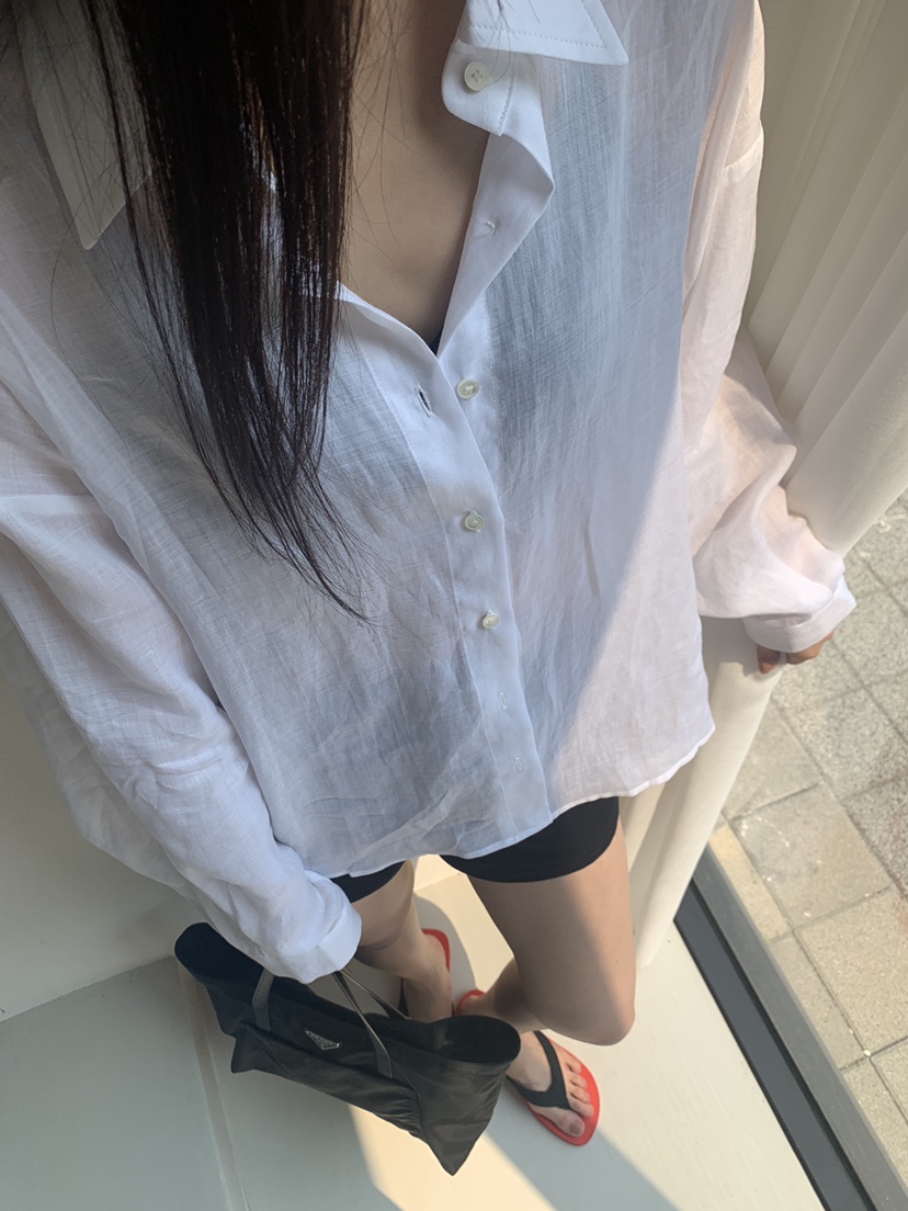 LOGARDEN韓國代購㊣女士新款時尚熱賣職業休閑襯衫蕾絲衫亞麻LO GARDEN襯衫/蕾絲衫圖色3