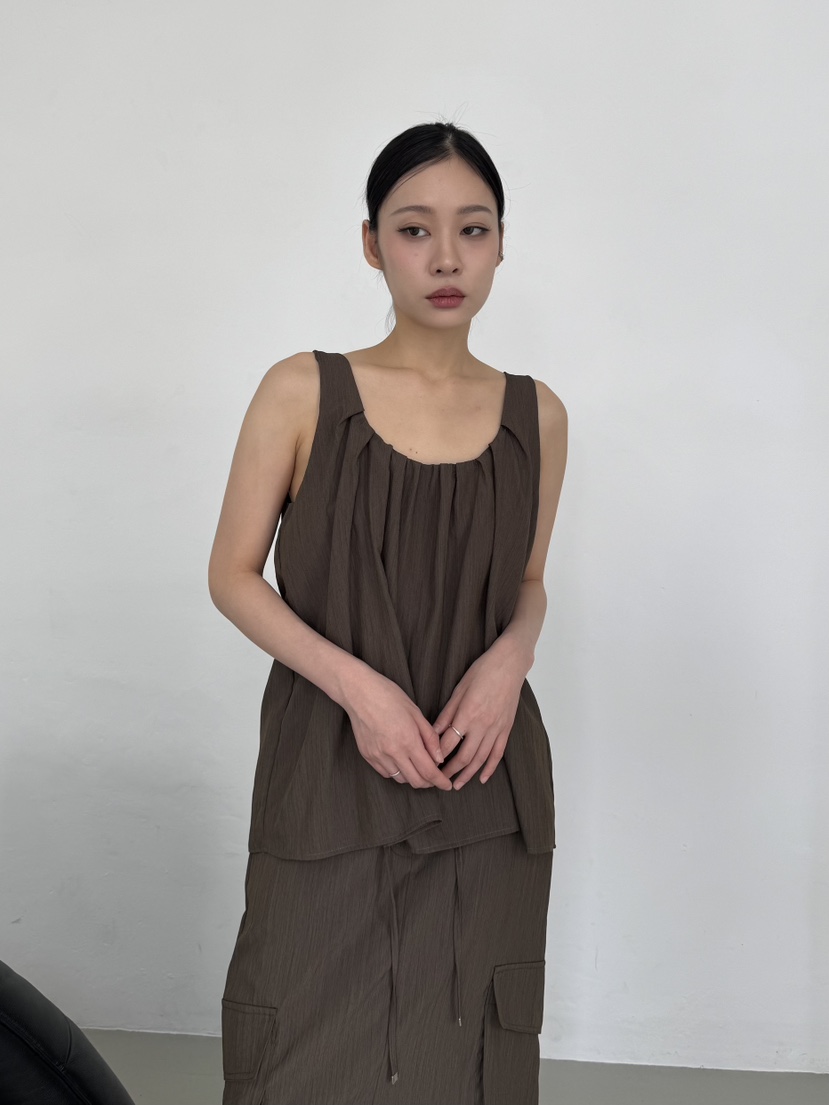 KARE/WEREPIECE韓國代購㊣女裝新品人氣25春夏吊帶背心褶皺KARE/WEREPIECE吊帶/背心