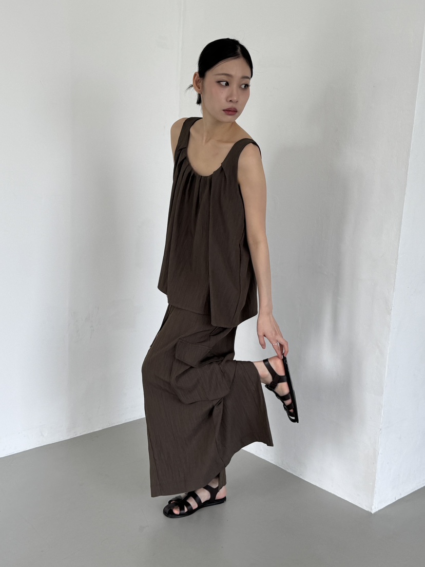 KARE/WEREPIECE韓國代購㊣女裝新品人氣25春夏吊帶背心褶皺KARE/WEREPIECE吊帶/背心