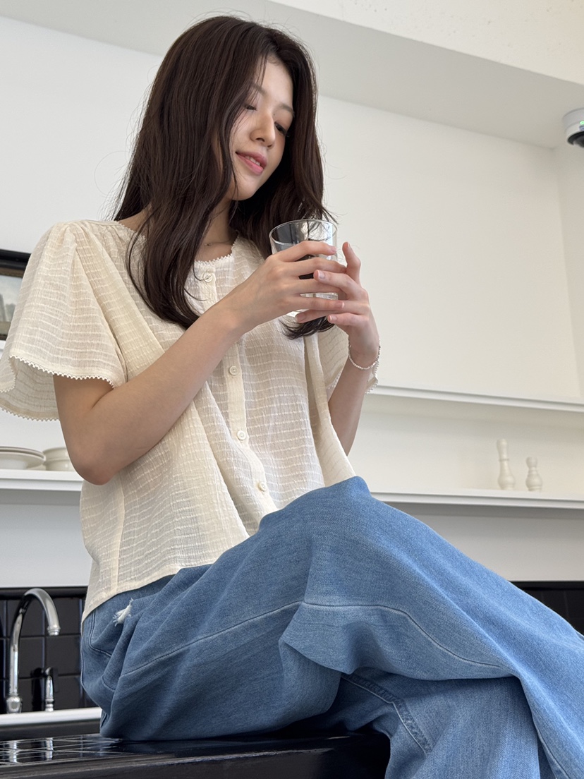 ERUME東大門㊣直郵女裝新品熱賣時尚推薦人氣休閑襯衫蕾絲衫ERUME襯衫/蕾絲衫