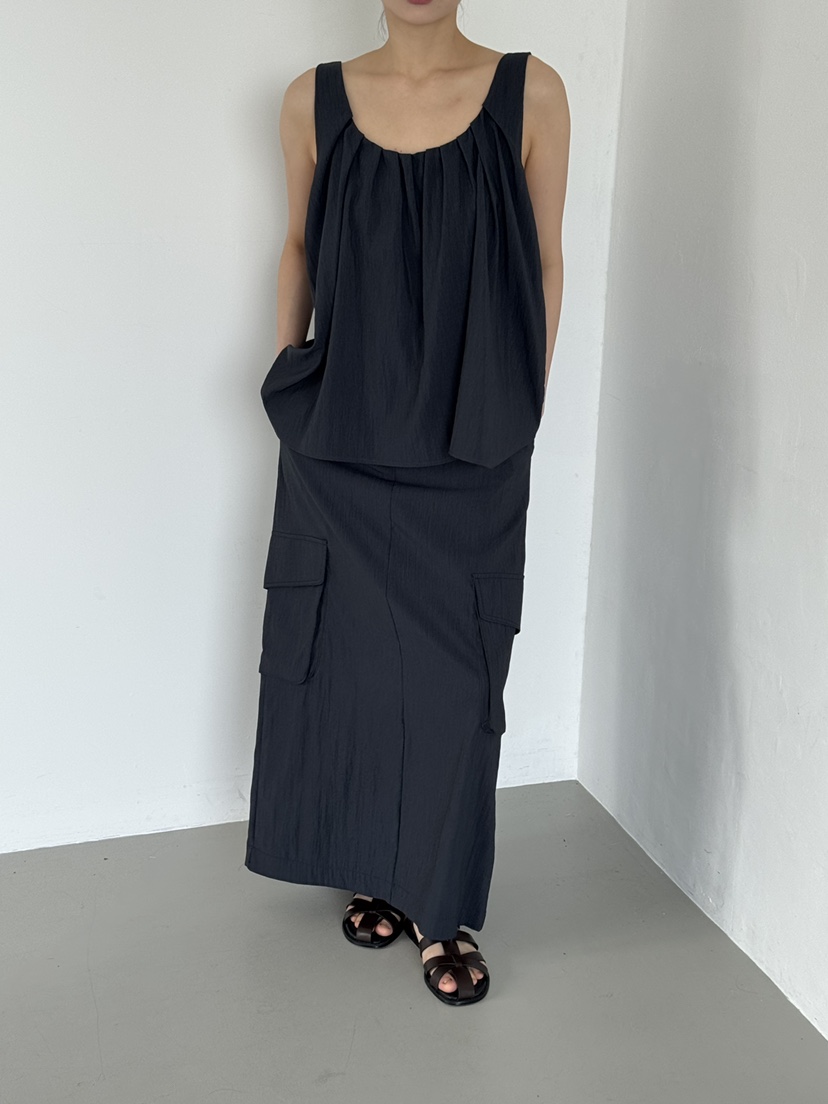 KARE/WEREPIECE韓國代購㊣女士新品25春夏熱賣真品長裙褶皺KARE/WEREPIECE長裙