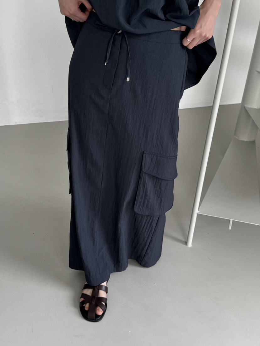 KARE/WEREPIECE韓國代購㊣女士新品25春夏熱賣真品長裙褶皺KARE/WEREPIECE長裙