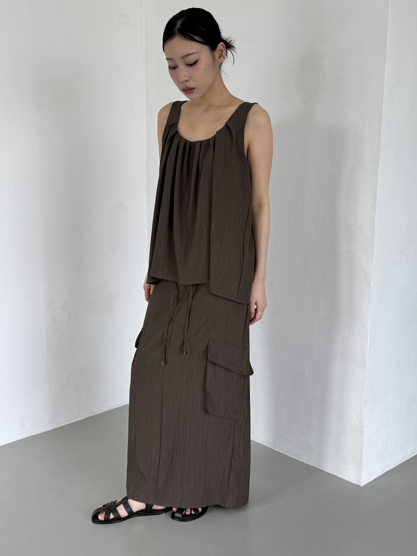 KARE/WEREPIECE韓國代購㊣女士新品25春夏熱賣真品長裙褶皺KARE/WEREPIECE長裙