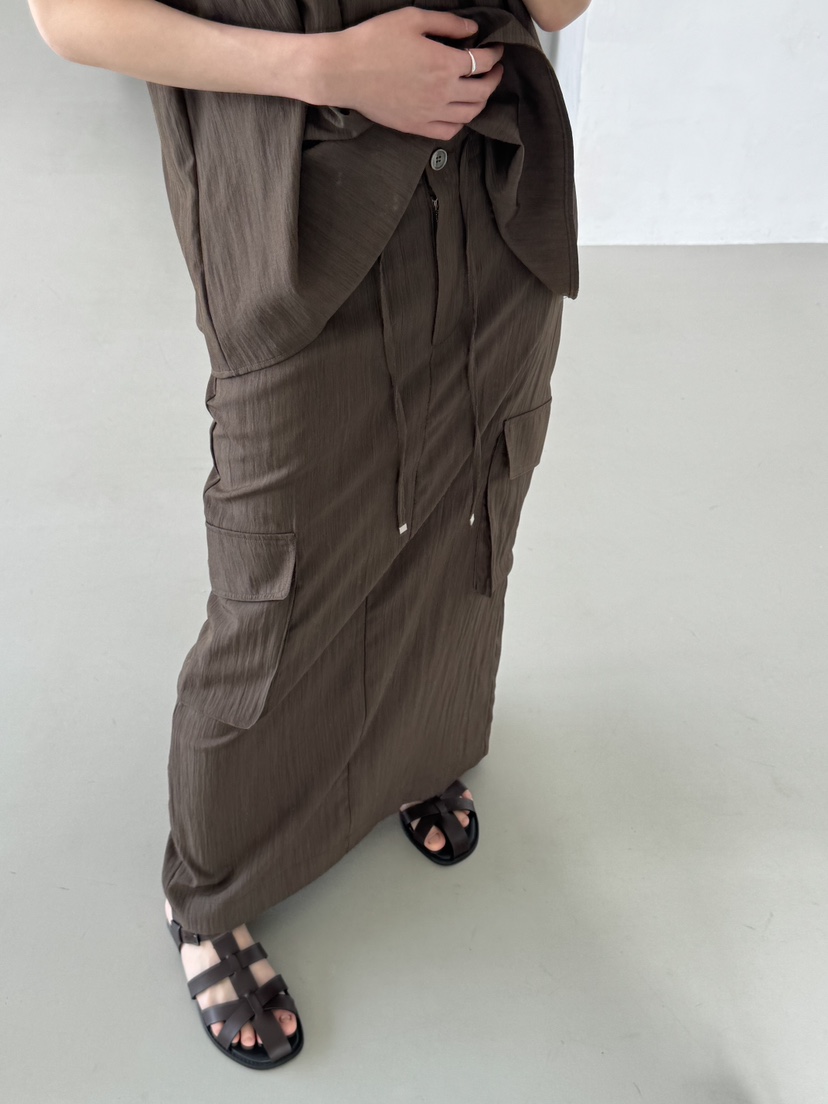 KARE/WEREPIECE韓國代購㊣女士新品25春夏熱賣真品長裙褶皺KARE/WEREPIECE長裙