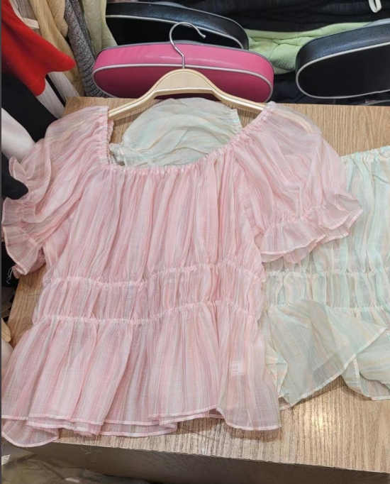 CIRCLE-써클-T東大門㊣代購女士新品真品25春夏襯衫蕾絲衫CIRCLE襯衫/蕾絲衫圖色2