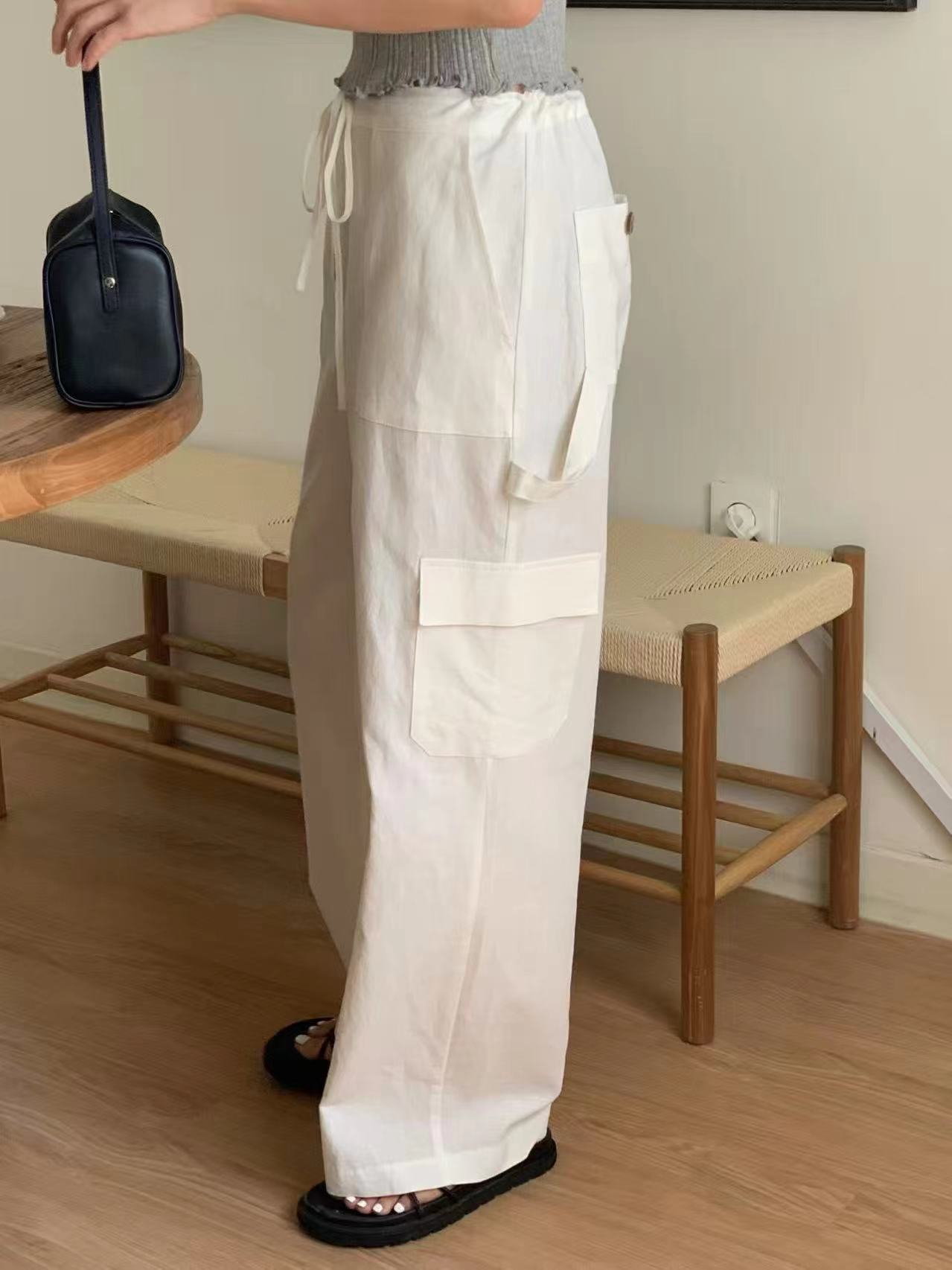 BILLOW韓國代購㊣女裝新款25春夏推薦真品熱賣休閑休閑褲亞麻BILLOW休閑褲