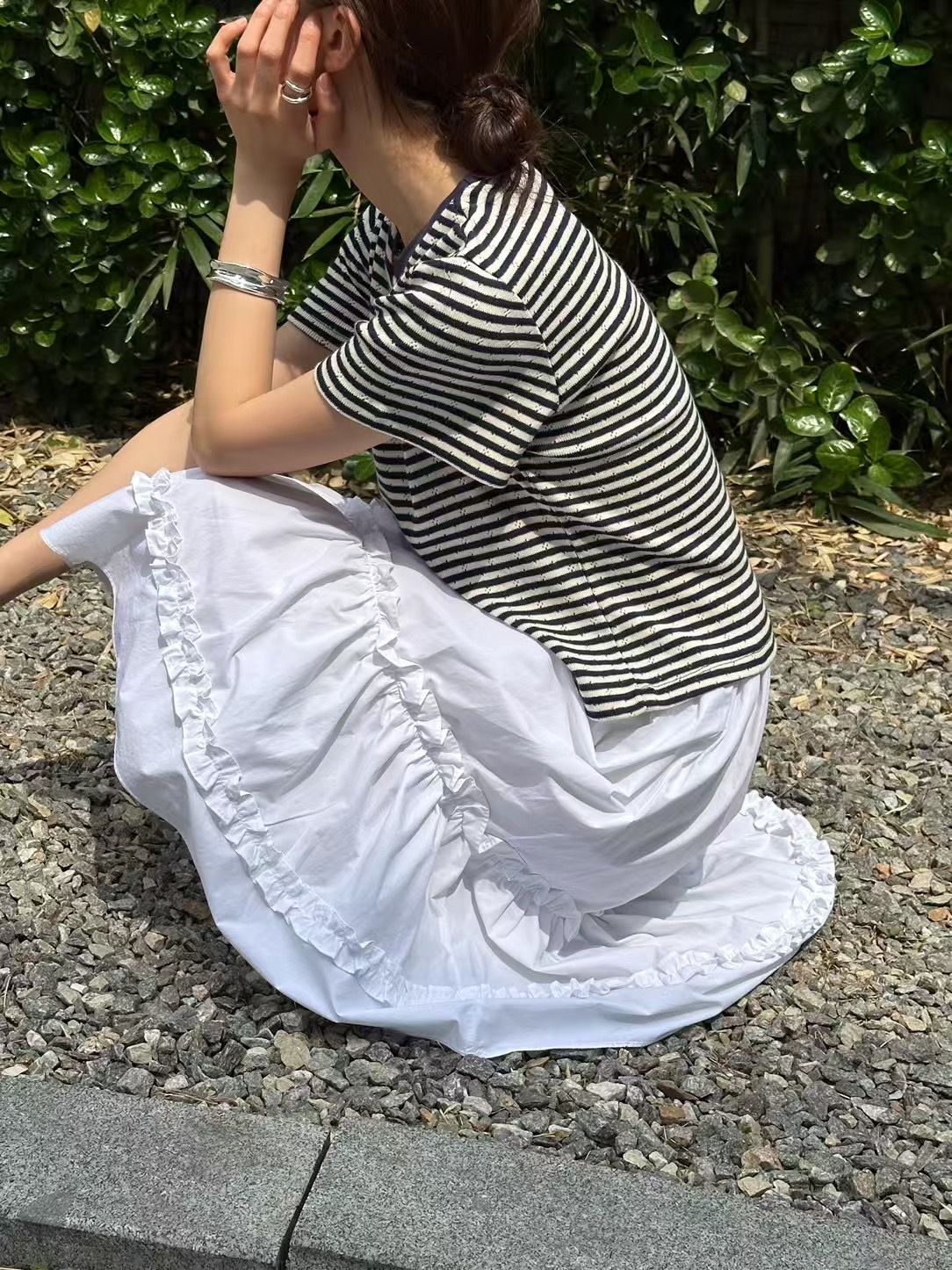 BABY PUSH-베이비푸시-T韓國代購㊣女裝新品時尚半身裙中短裙荷葉邊BABY PUSH半身裙/中短裙