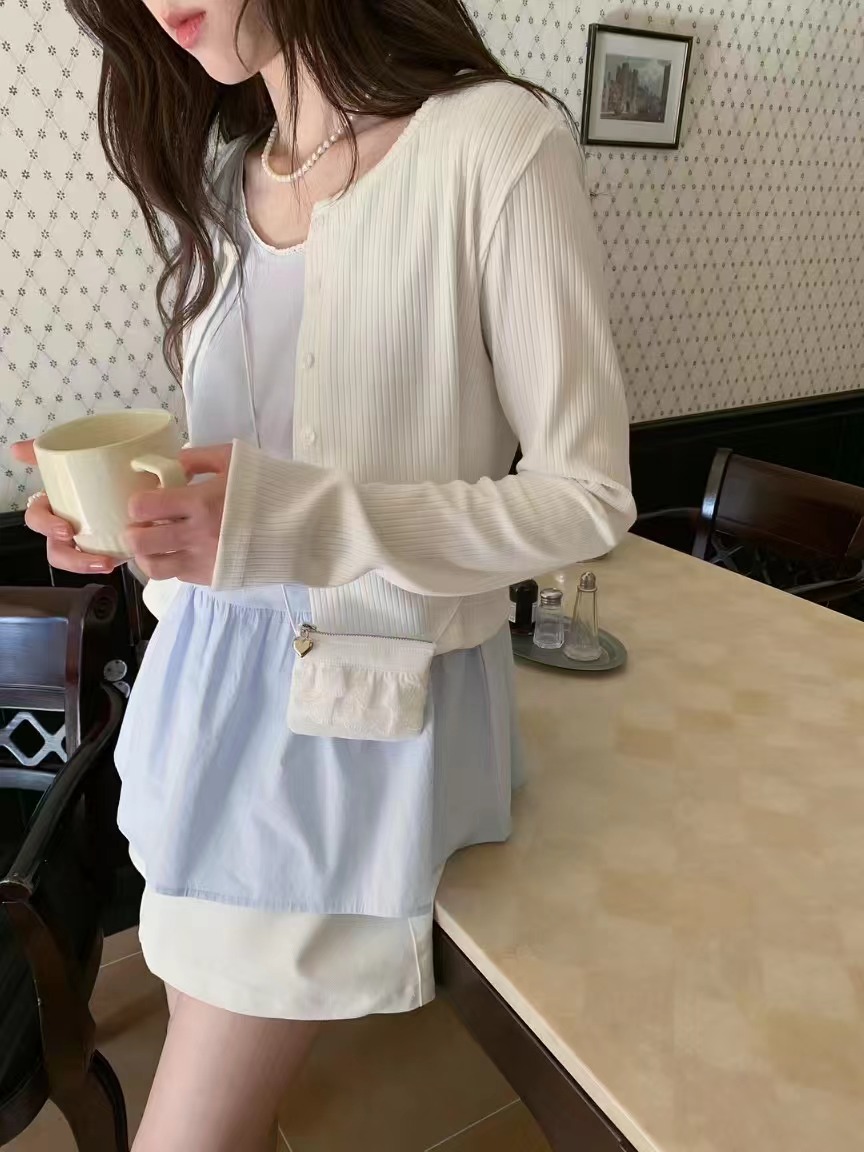 EZEDIARY東大門㊣直郵女裝新款時尚休閑針織衫不含內搭開襟衫EZEDIARY針織衫