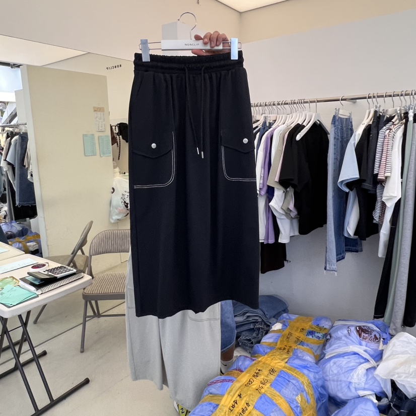 NON CLIP東大門㊣代購女士新品休閑25春夏半身裙中短裙口袋NON CLIP半身裙/中短裙圖色2