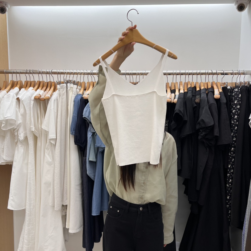 DRESS ROOM韓國代購㊣女裝新款25春夏真品推薦休閑吊帶背心DRESS ROOM吊帶/背心