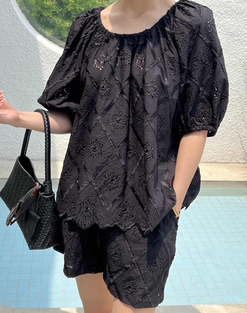 DEMAR韓國代購㊣女士新品25春夏時尚熱賣真品襯衫蕾絲衫蕾絲DEMAR襯衫/蕾絲衫