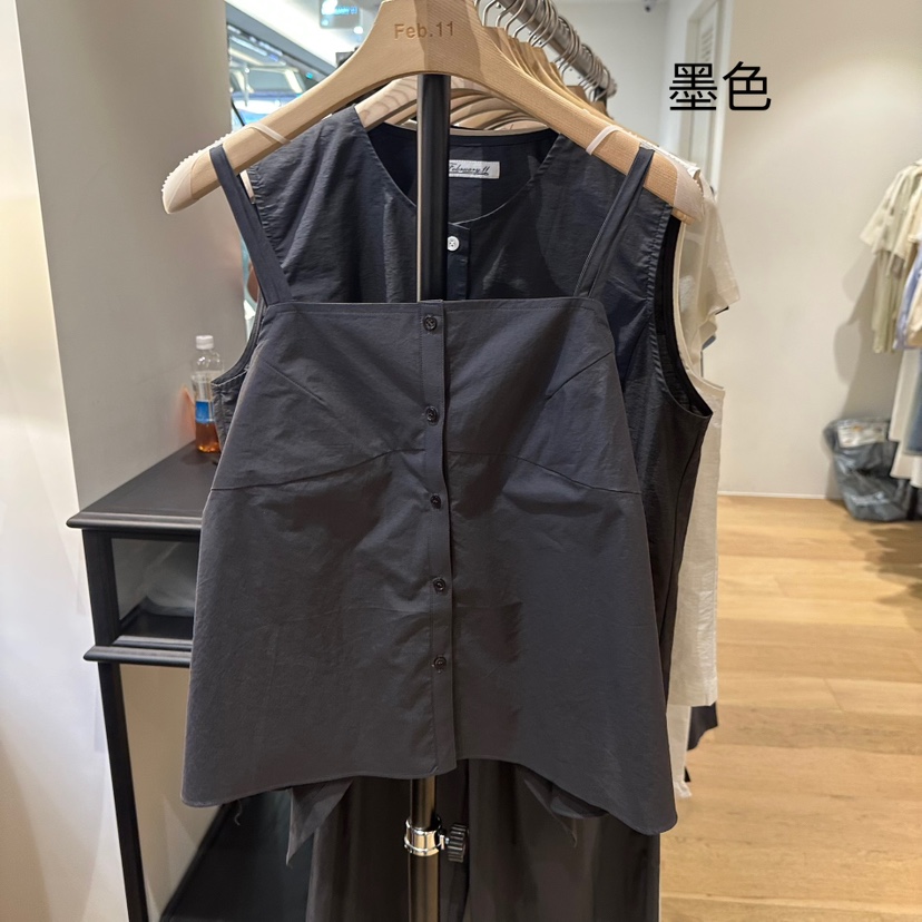 FEBRUARY 11韓國代購㊣女裝新品時尚熱賣人氣25春夏吊帶背心FEBRUARY11吊帶/背心圖色2