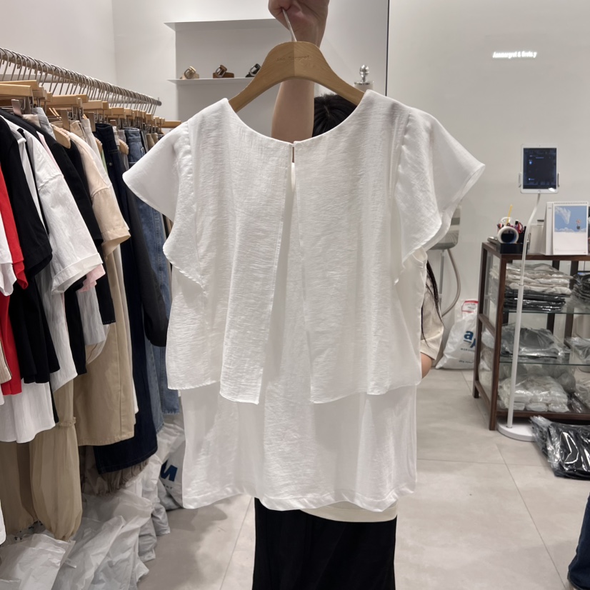 ANN MARGRET東大門㊣實拍女士新款時尚襯衫蕾絲衫披肩絲綢GRETA.Y襯衫/蕾絲衫