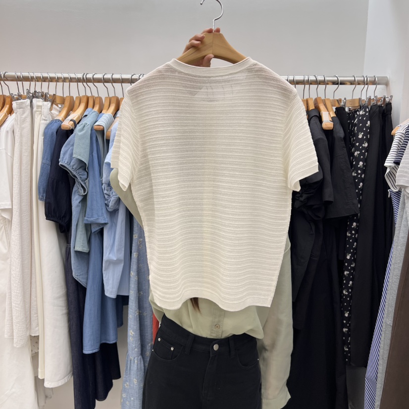 DRESS ROOM東大門㊣代購女裝新品熱賣25春夏推薦T恤開衫羅紋DRESS ROOMT恤