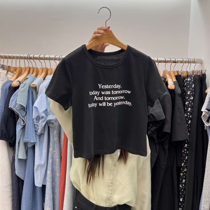 DRESS ROOM韓國代購㊣女裝新款推薦熱賣休閑時尚職業人氣T恤DRESS ROOMT恤圖色2