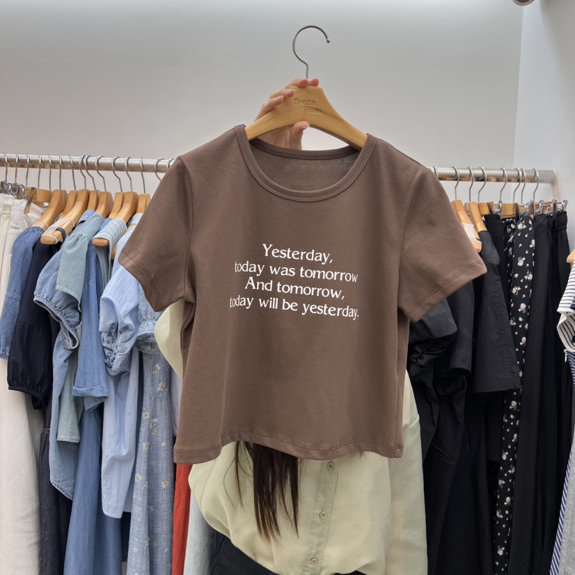 DRESS ROOM韓國代購㊣女裝新款推薦熱賣休閑時尚職業人氣T恤DRESS ROOMT恤圖色3