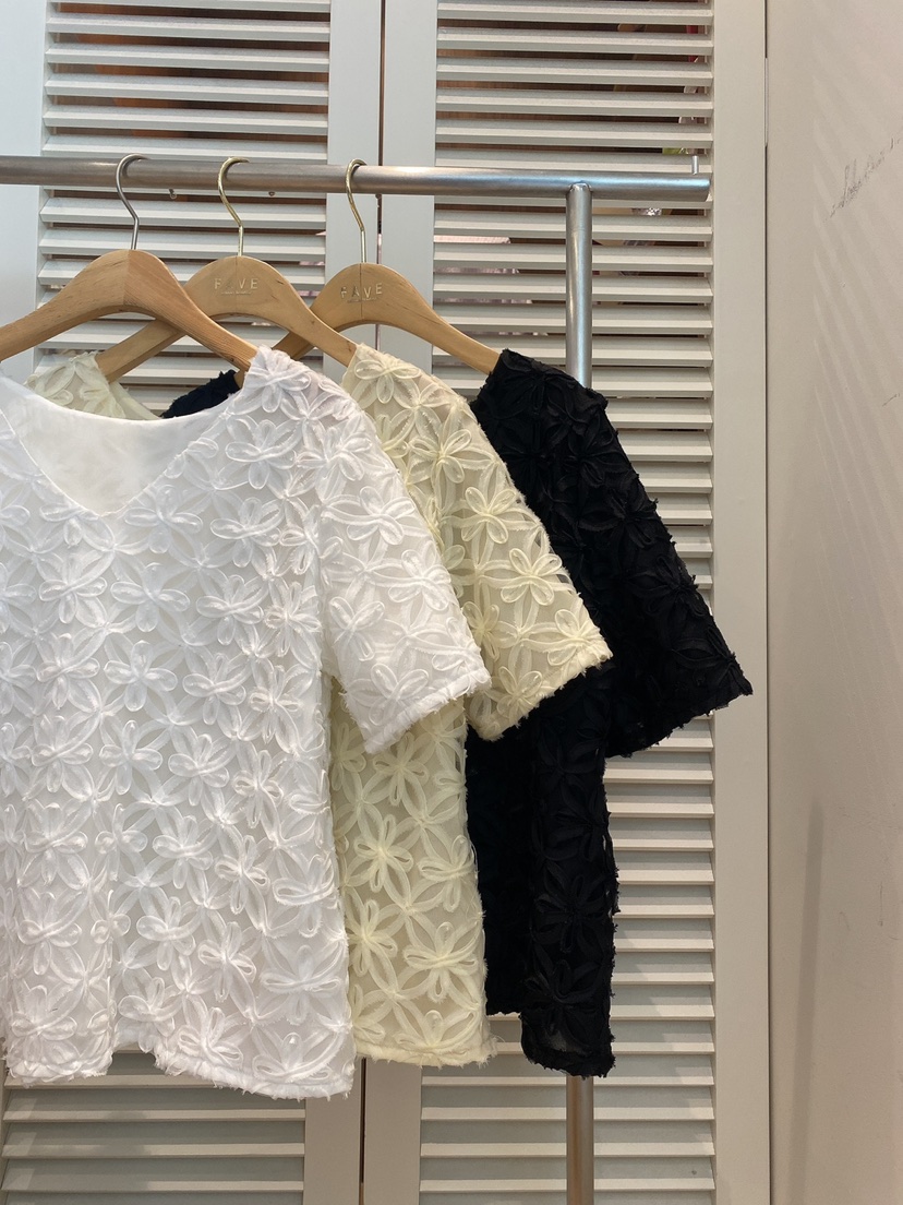 FAVE-L東大門㊣實拍女士新品時尚25春夏熱賣襯衫蕾絲衫刺繡FAVE-L襯衫/蕾絲衫