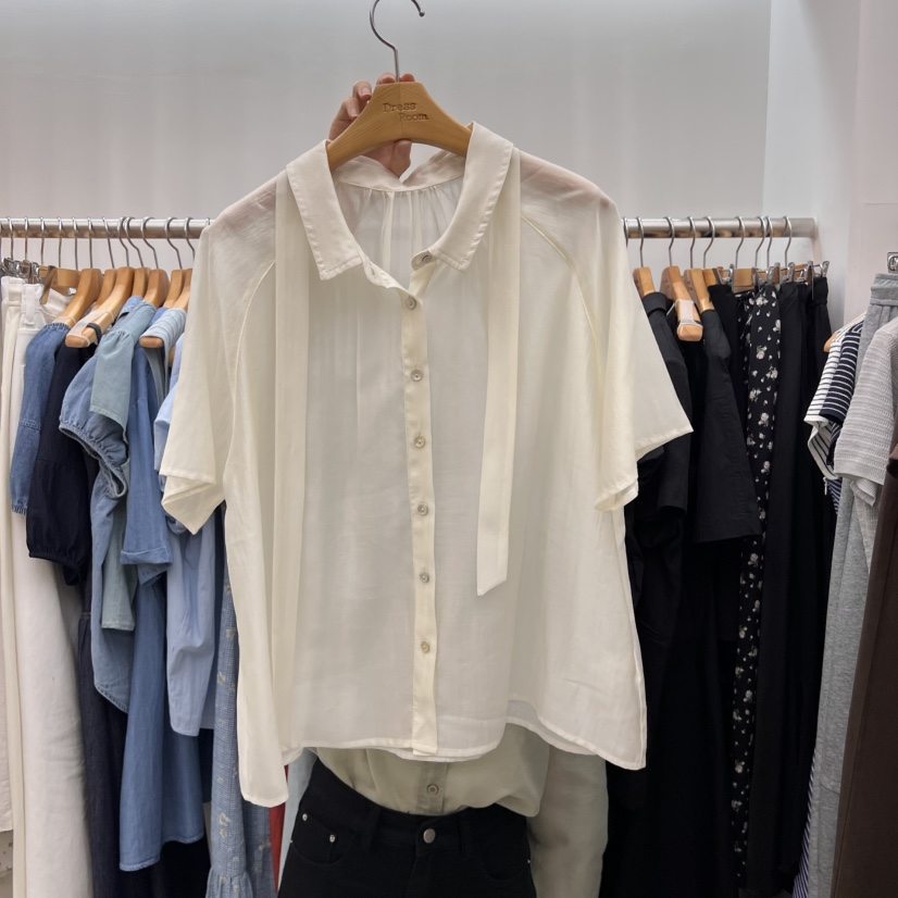 DRESS ROOM韓國直郵㊣女裝新款真品人氣推薦襯衫蕾絲衫透明DRESS ROOM襯衫/蕾絲衫