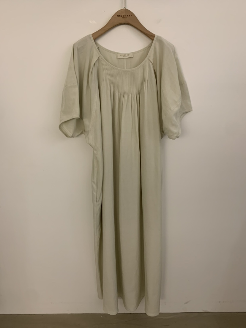 UNDER KEY東大門㊣代購女裝新品25春夏職業人氣連衣裙亞麻布UNDER KEY連衣裙