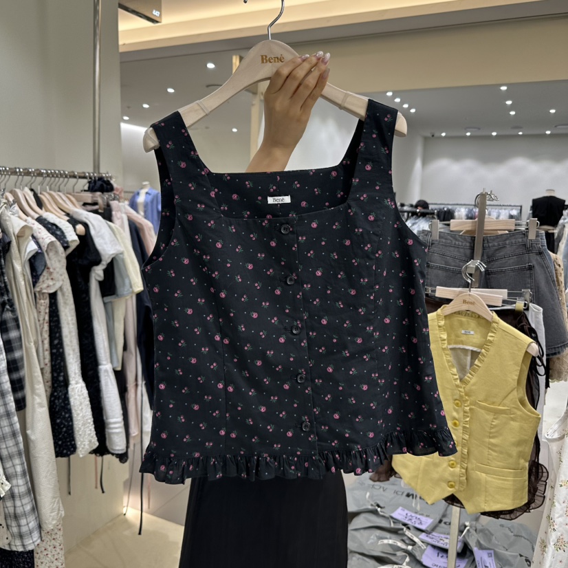 BENE東大門㊣代購女士新款25春夏時尚職業休閑推薦吊帶背心BENE吊帶/背心圖色2