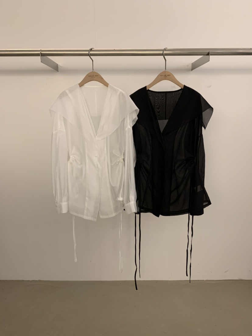 UNDER KEY韓國代購㊣女士新款職業時尚熱賣25春夏襯衫蕾絲衫UNDER KEY襯衫/蕾絲衫