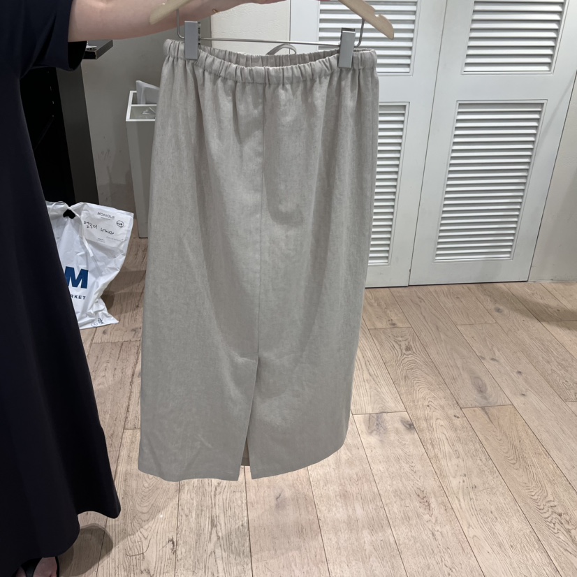 MONIQUE東大門㊣代購女裝新品人氣推薦休閑半身裙中短裙亞麻MONIQUE半身裙/中短裙
