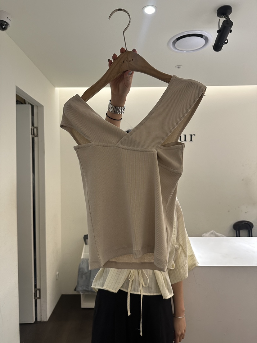 YOUR-P韓國代購㊣女士新款推薦時尚熱賣25春夏吊帶背心露肩鵝YOUR-P吊帶/背心