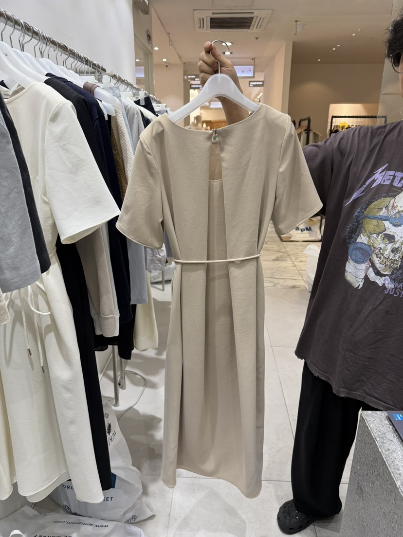 WOOD SAGE韓國直郵㊣女士新品職業時尚25春夏連衣裙含腰繩WOOD SAGE連衣裙