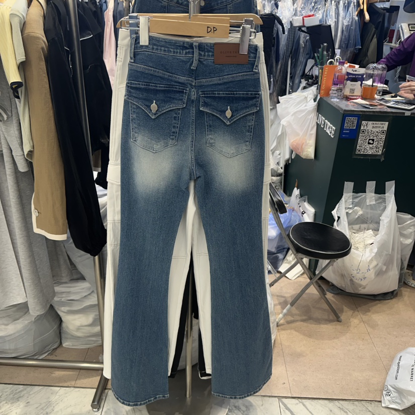 OLIVE TrEE韓國直郵㊣女裝新品真品25春夏熱賣推薦職業牛仔褲OLIVE TrEE牛仔褲