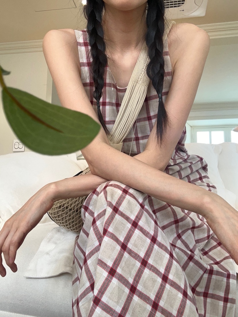 ME MO韓國直郵㊣女士新款職業25春夏推薦真品連衣裙格紋海軍ME MO連衣裙