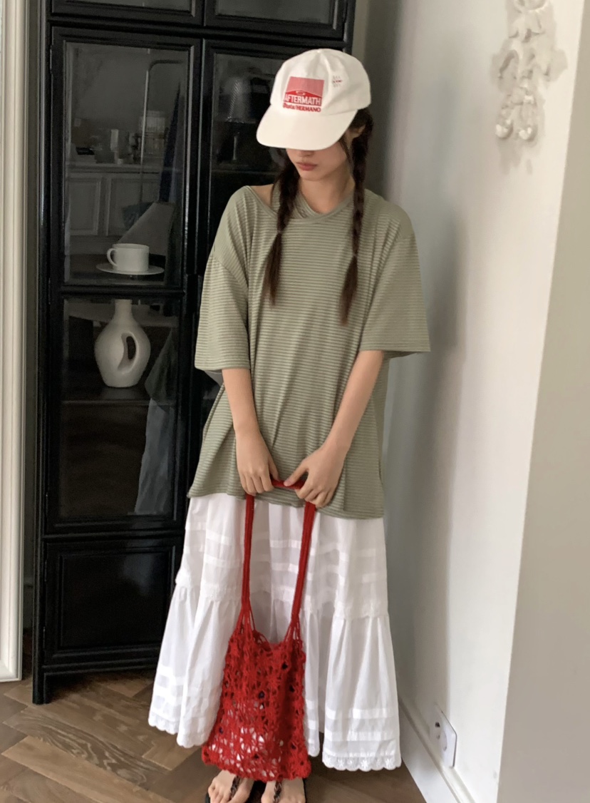 PEBBLE東大門㊣代購女士新品時尚休閑人氣職業推薦25春夏T恤PEBBLE/LAYERT恤