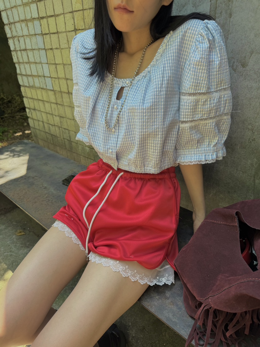 FRANC—L東大門㊣代購女士新品職業人氣時尚推薦真品短褲蕾絲FRANC短褲