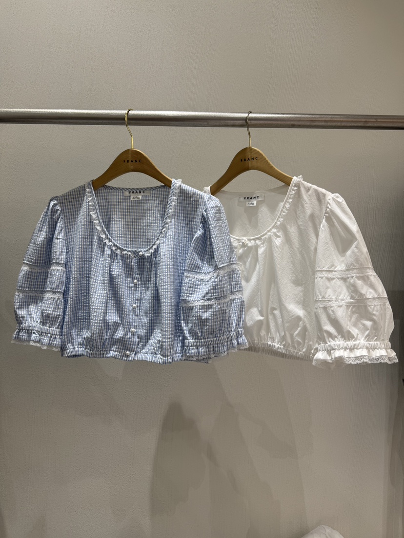 FRANC—L東大門㊣直郵女裝新品熱賣25春夏休閑推薦襯衫蕾絲衫FRANC襯衫/蕾絲衫