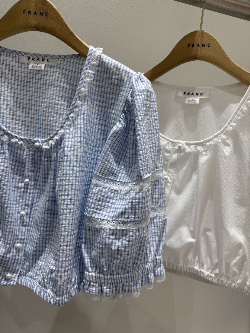 FRANC—L東大門㊣直郵女裝新品熱賣25春夏休閑推薦襯衫蕾絲衫FRANC襯衫/蕾絲衫