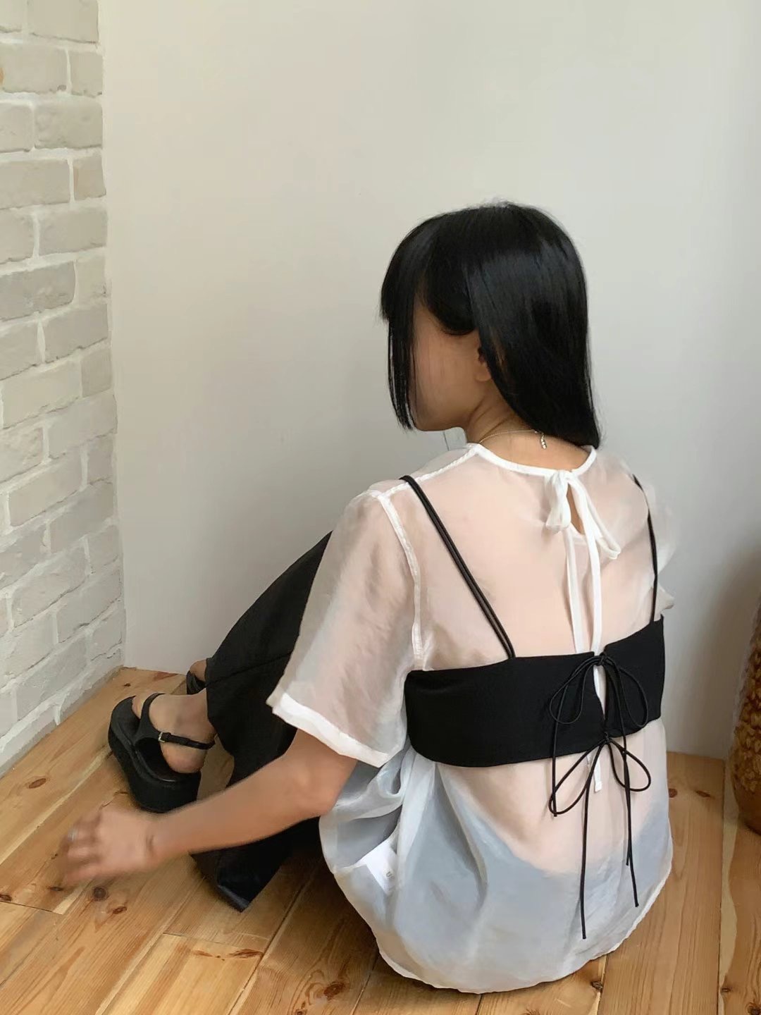 US韓國直郵㊣女士新款職業人氣休閑推薦真品25春夏吊帶背心緊身JANEMORIS吊帶/背心