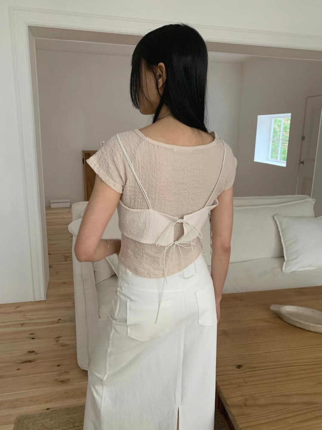US韓國直郵㊣女士新款職業人氣休閑推薦真品25春夏吊帶背心緊身JANEMORIS吊帶/背心