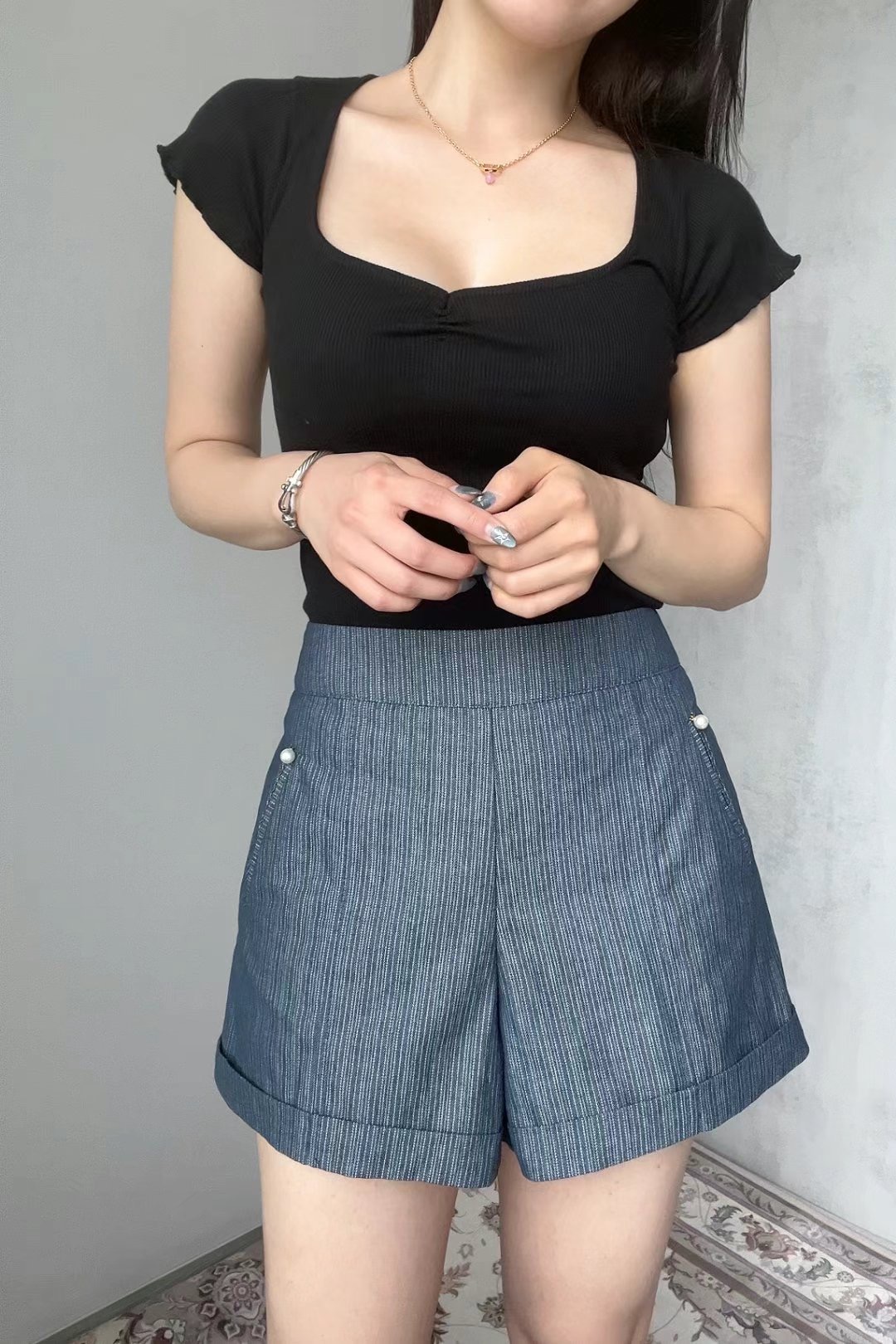 SOOMANCHAE-수만채-T東大門㊣代購女裝新款職業25春夏短褲SOOMANCHAE短褲