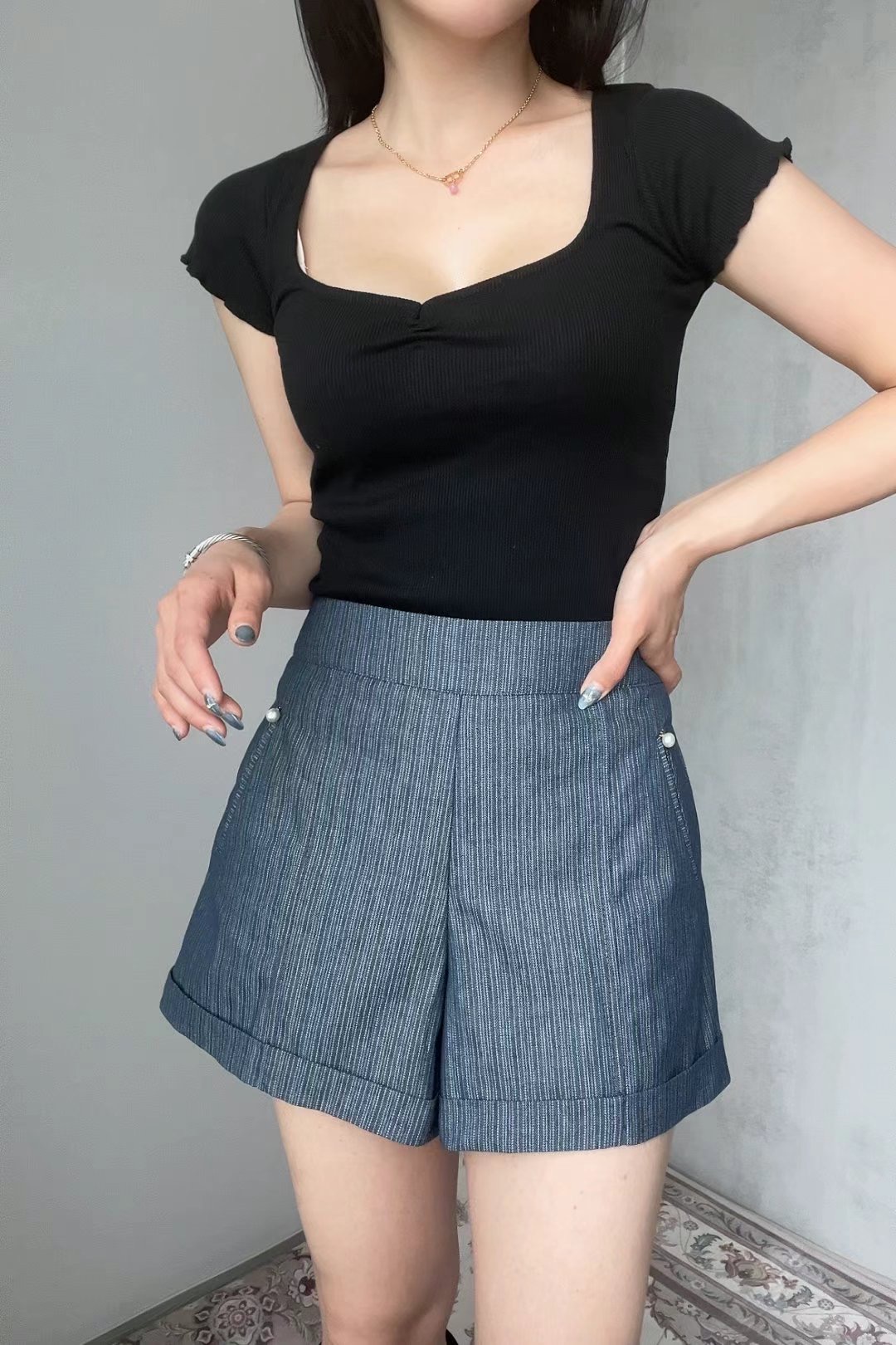 SOOMANCHAE-수만채-T東大門㊣代購女裝新款職業25春夏短褲SOOMANCHAE短褲