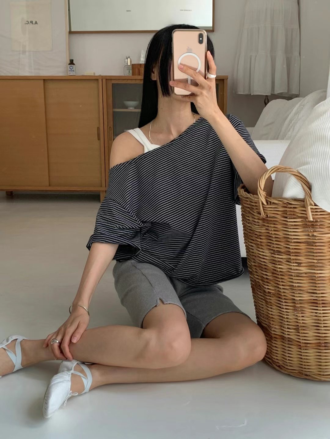 US東大門㊣實拍女士新款真品休閑人氣熱賣時尚職業推薦25春夏T恤JANEMORIST恤