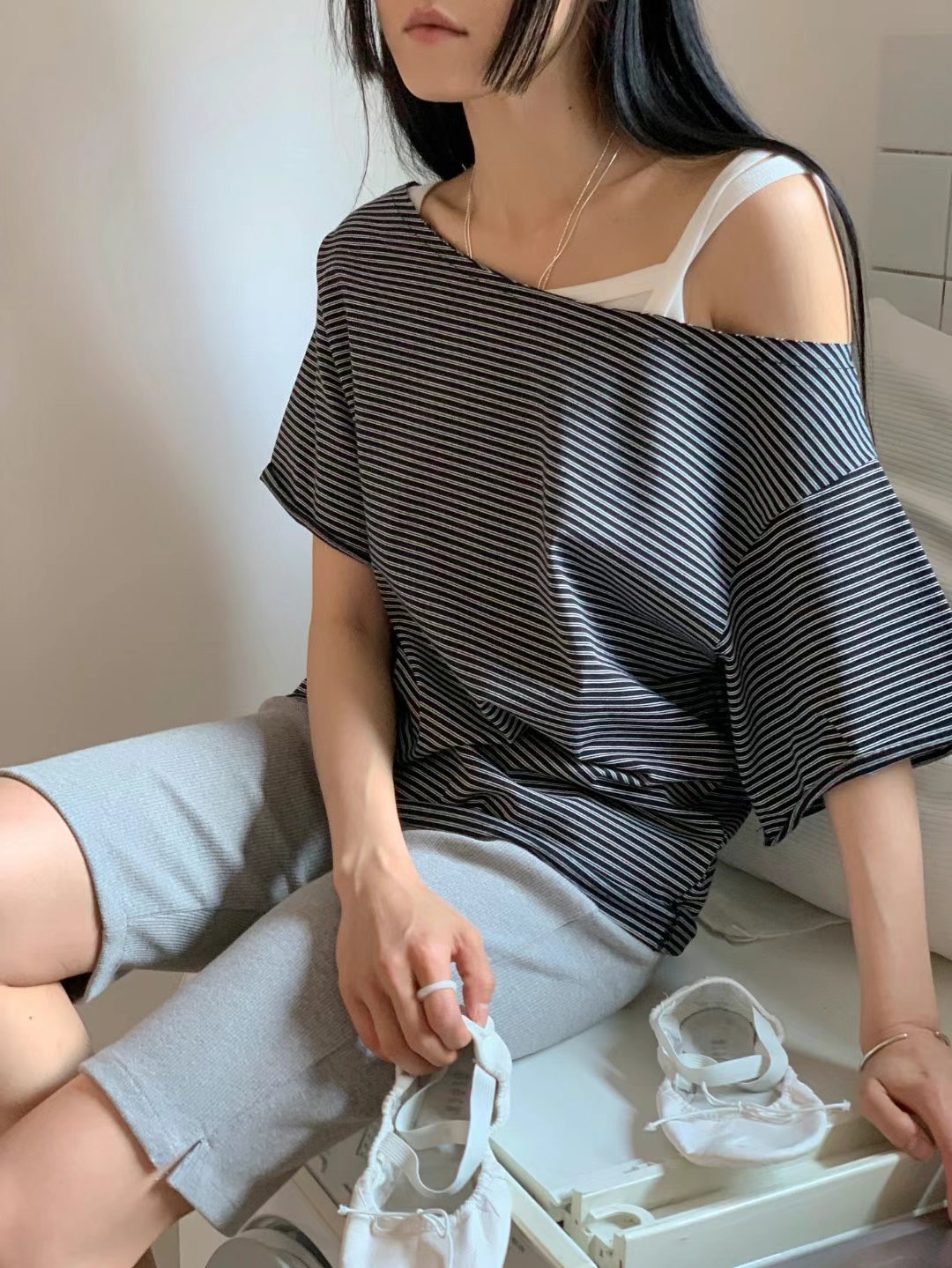 US東大門㊣實拍女士新款真品休閑人氣熱賣時尚職業推薦25春夏T恤JANEMORIST恤圖色3