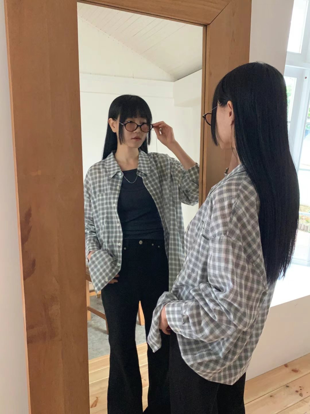 US韓國代購㊣女裝新款真品推薦熱賣休閑職業25春夏襯衫蕾絲衫JANEMORIS襯衫/蕾絲衫