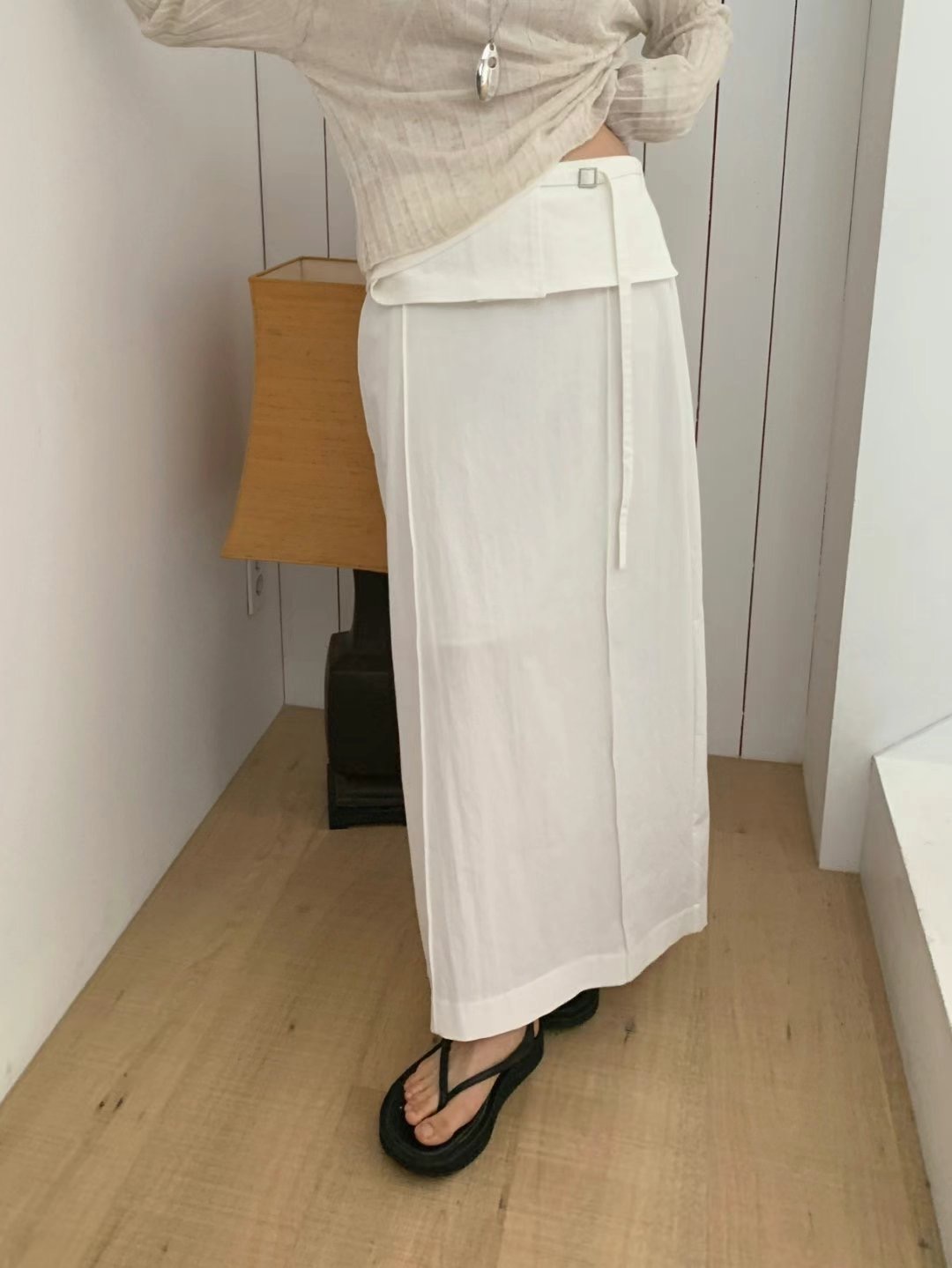 US東大門㊣實拍女士新品25春夏推薦熱賣休閑人氣真品長裙修身JANEMORIS長裙